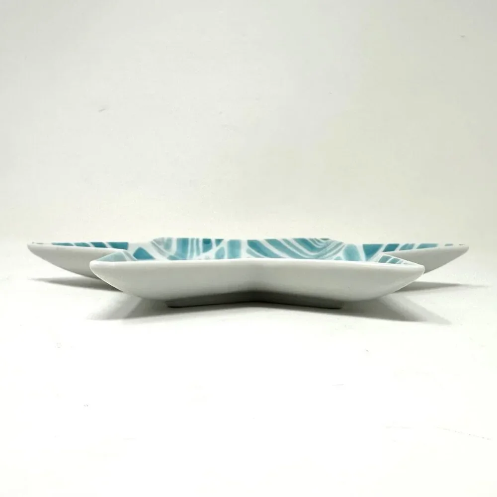 Crate and Barrel Star of David Holiday Appetizer Plates Blue (Set of 6)